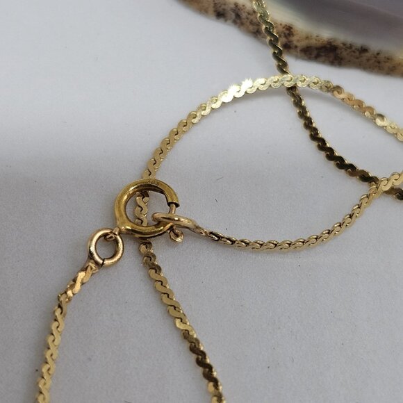 Shiny 14K Yellow Gold Flat Chain 20" 2.9 Grams - Picture 7 of 12